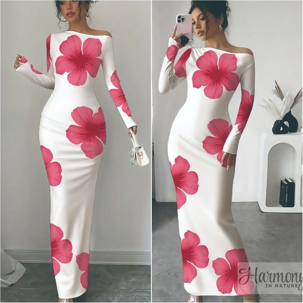 Neriah One-Shoulder Maxi Dress - Pink